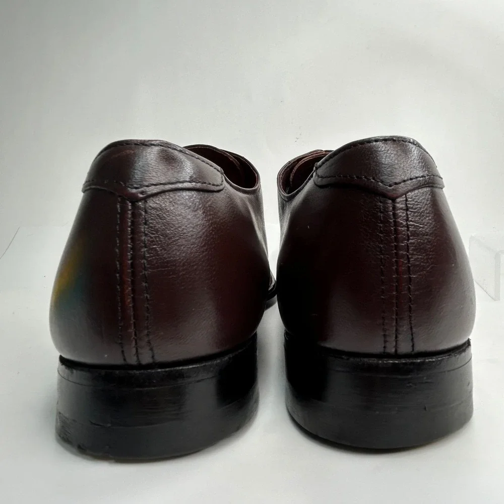 Vintage Stacy Adams Madison Cap Toe Oxford 10.5 D - Brown Kidskin Leather 00012